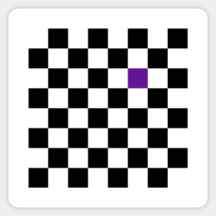 Checkered Black and White with One Purple Square Sticker